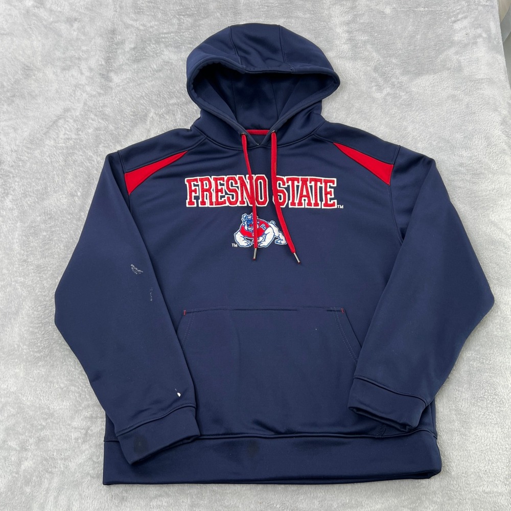 Fresno State Bulldogs Performance Hoodie Size L Navy Blue Mens NCAA Gameday Gear
